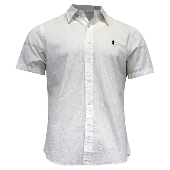 Pre Loved Ralph Lauren Vintage Short Sleeve ButtonDown Shirt Men white | ecru - Picture 1 of 7